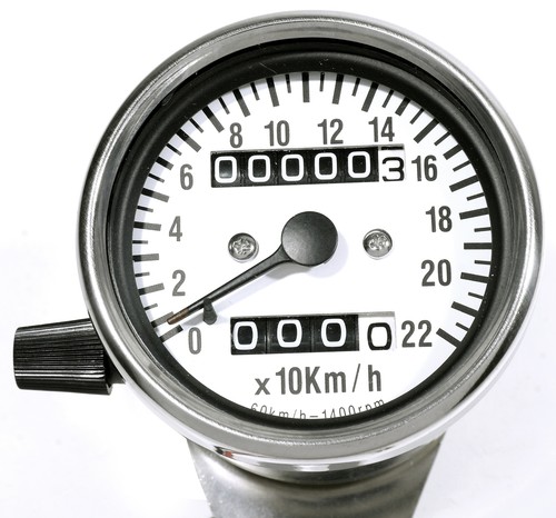 Mini tacho chrom weiß - 60, mm